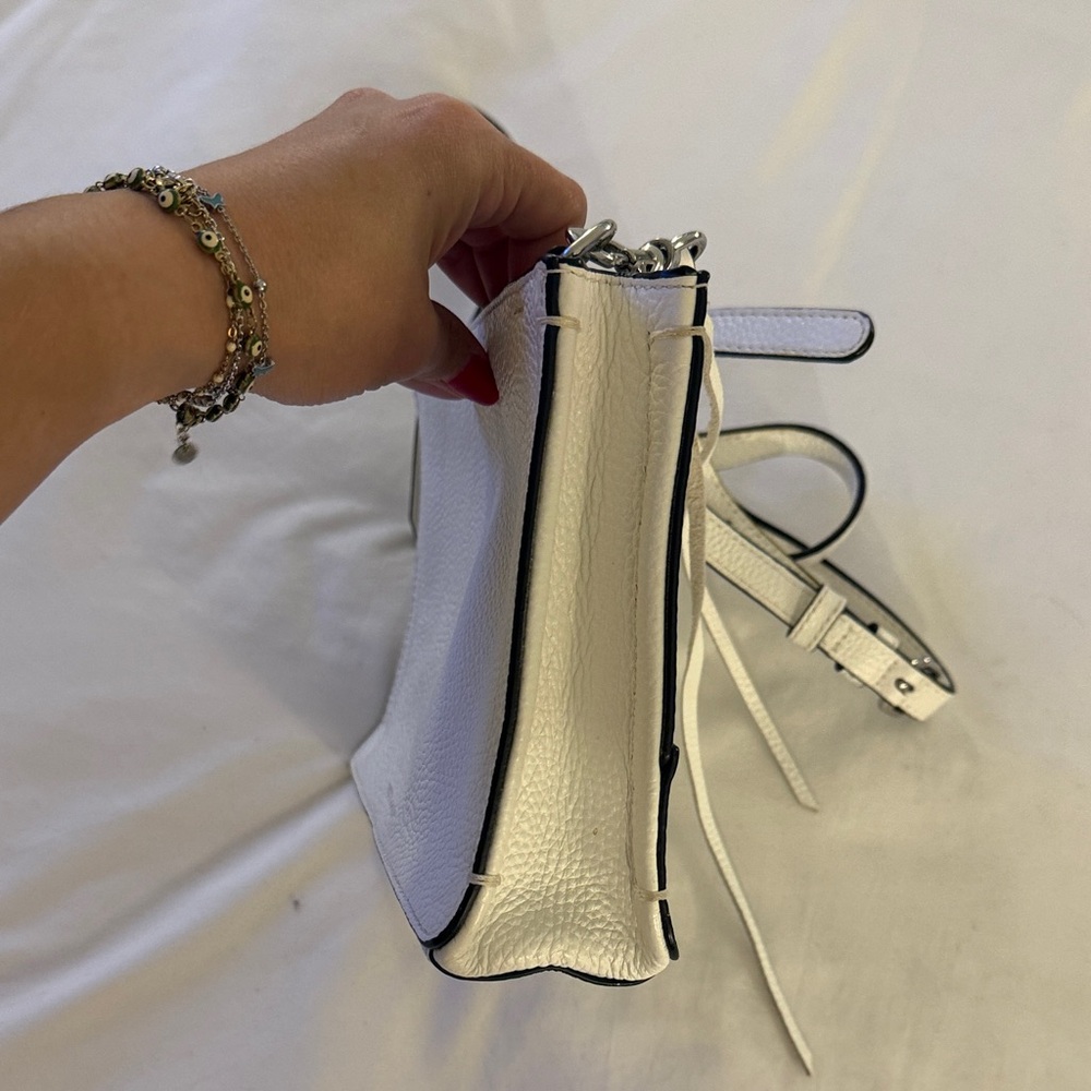 Rebecca Minkoff White Pebbled Leather Crossbody Bag - Picture 7 of 8